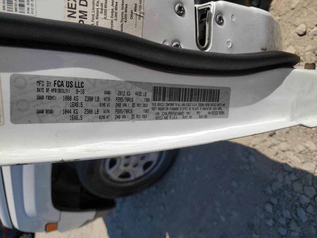 1C4NJPBA7HD148491 - 2017 JEEP PATRIOT SPORT WHITE photo 12