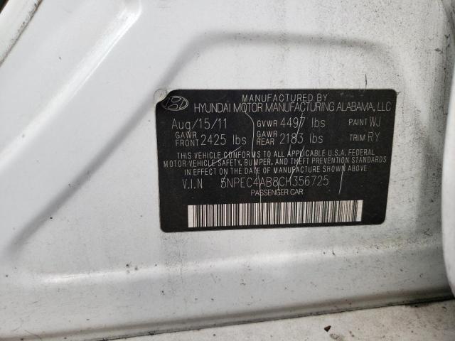 5NPEC4AB8CH356725 - 2012 HYUNDAI SONATA SE 白色 照片 12