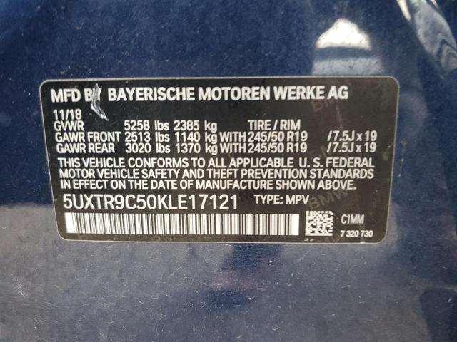 5UXTR9C50KLE17121 - 2019 BMW X3 XDRIVE30I 蓝色 照片 13