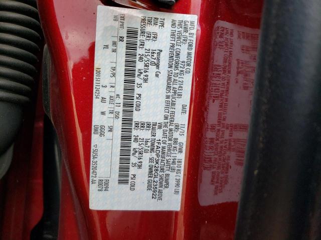 1FADP3K28GL235922 - 2016 FORD FOCUS SE RED photo 12