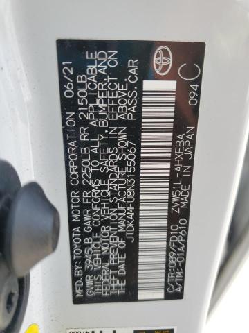 JTDKAMFU8N3155067 - 2022 TOYOTA PRIUS NIGHT SHADE Білий фото 13