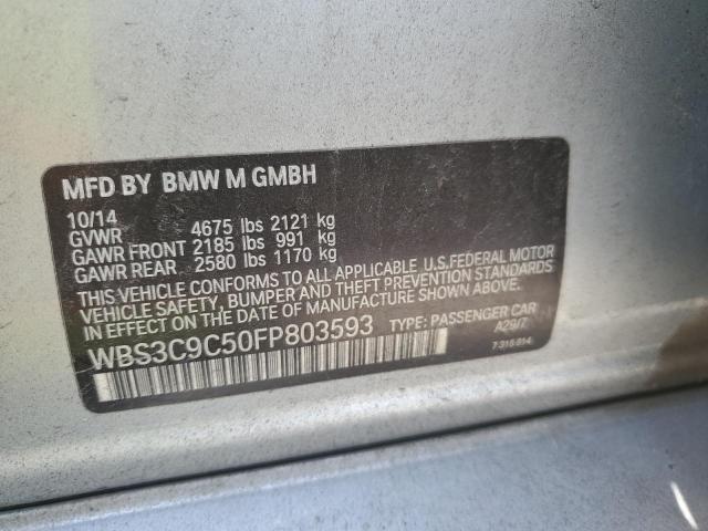 WBS3C9C50FP803593 - 2015 BMW M3 GRAY photo 12