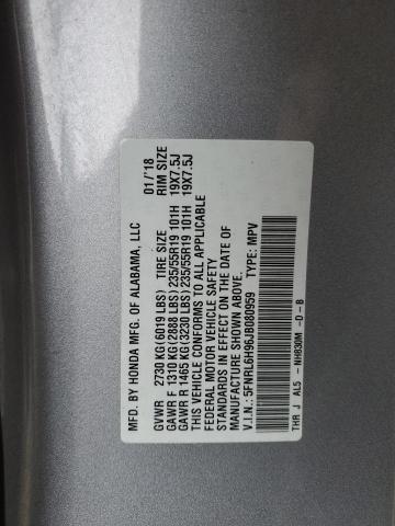 5FNRL6H96JB080959 - 2018 HONDA ODYSSEY ELITE SILVER photo 13