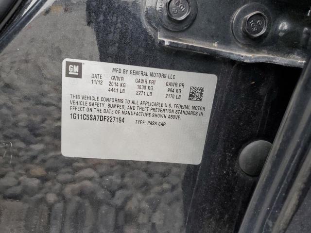1G11C5SA7DF227194 - 2013 CHEVROLET MALIBU 1LT 灰色 照片 12