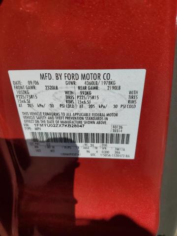 1FMYU02ZX7KB28047 - 2007 FORD ESCAPE XLS 红色 照片 13