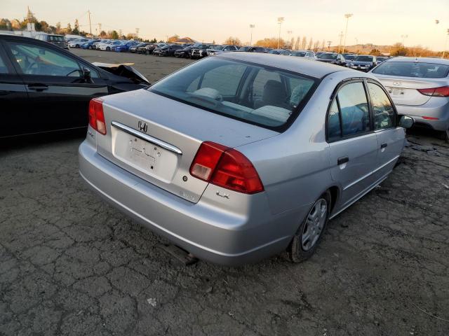 1HGES16521L015772 - 2001 HONDA CIVIC LX SILVER photo 3