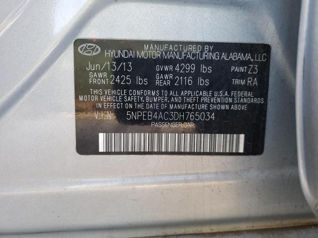 5NPEB4AC3DH765034 - 2013 HYUNDAI SONATA GLS BLUE photo 13