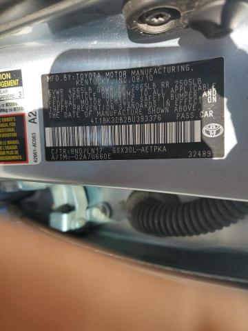 4T1BK3DB2BU393376 - 2011 TOYOTA AVALON BASE 蓝色 照片 12