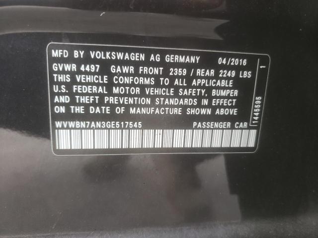 WVWBN7AN3GE517545 - 2016 VOLKSWAGEN CC BASE Qara foto 12