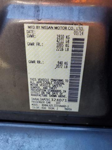 1N4AL3AP2EC324071 - 2014 NISSAN ALTIMA 2.5 GRAY photo 12