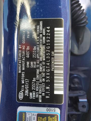 5XXGT4L35JG192244 - 2018 KIA OPTIMA LX BLUE photo 12