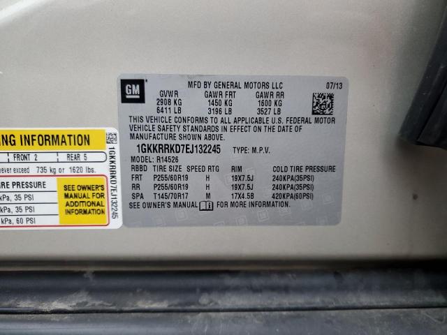 1GKKRRKD7EJ132245 - 2014 GMC ACADIA SLT-1 米色 照片 14