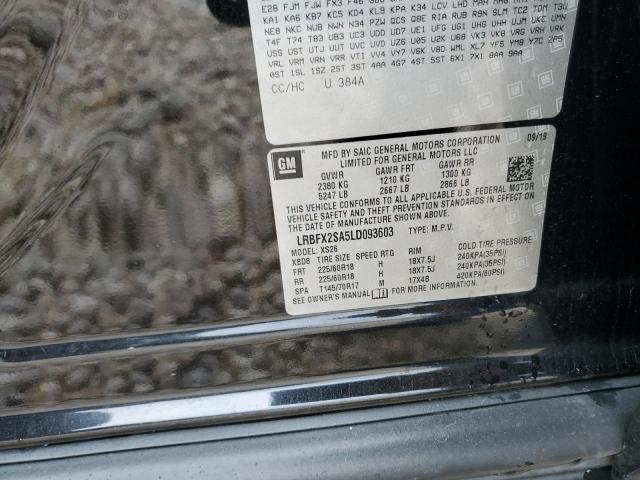 LRBFX2SA5LD093603 - 2020 BUICK ENVISION ESSENCE Սև լուսանկար 13