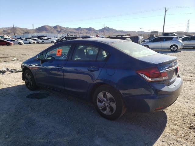 19XFB2F59DE001003 - 2013 HONDA CIVIC LX BLUE photo 2