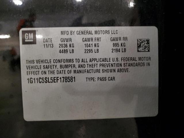 1G11C5SL5EF178581 - 2014 CHEVROLET MALIBU 1LT BLACK photo 12