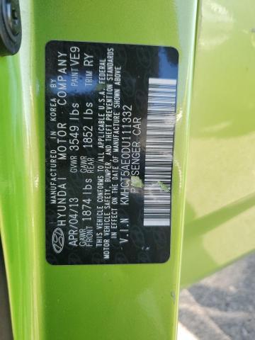 KMHCT5AE0DU111332 - 2013 HYUNDAI ACCENT GLS GREEN photo 13