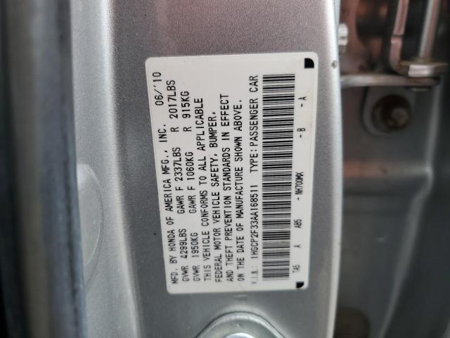 1HGCP2F33AA168511 - 2010 HONDA ACCORD LX SILVER photo 12