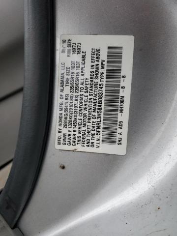 5FNRL3H58AB083745 - 2010 HONDA ODYSSEY EX SILVER photo 13