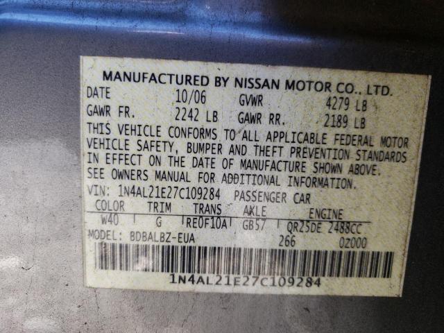 1N4AL21E27C109284 - 2007 NISSAN ALTIMA 2.5 SILVER photo 12