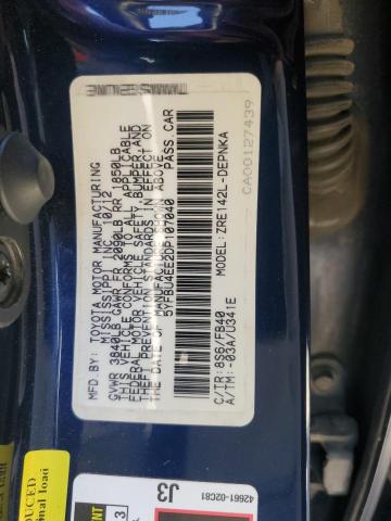 5YFBU4EE2DP107040 - 2013 TOYOTA COROLLA BASE Mavi foto 12