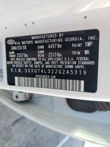 5XXGT4L32JG245319 - 2018 KIA OPTIMA LX WHITE photo 12