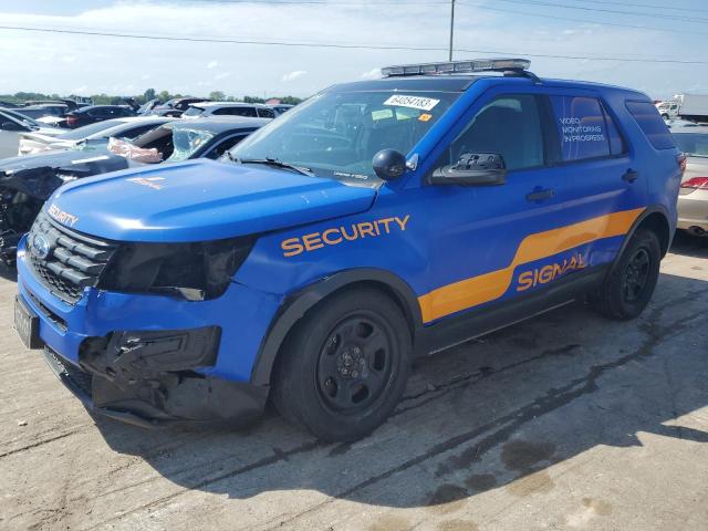 1FM5K8AR3JGC18143 - 2018 FORD EXPLORER POLICE INTERCEPTOR BLUE photo 1