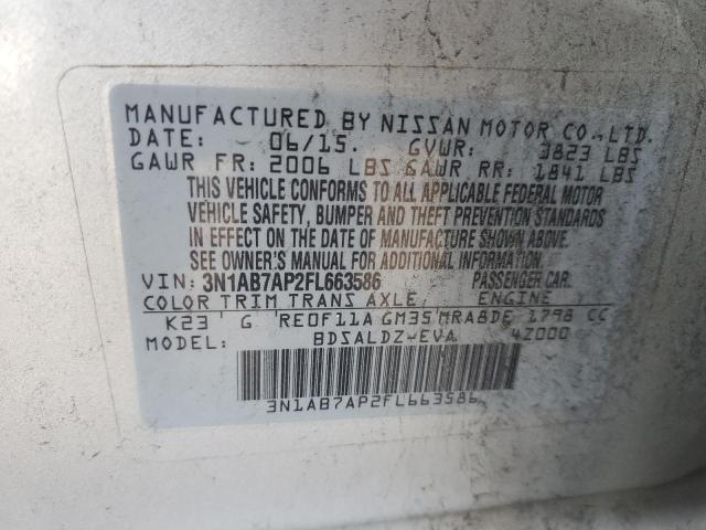 3N1AB7AP2FL663586 - 2015 NISSAN SENTRA S SILVER photo 12