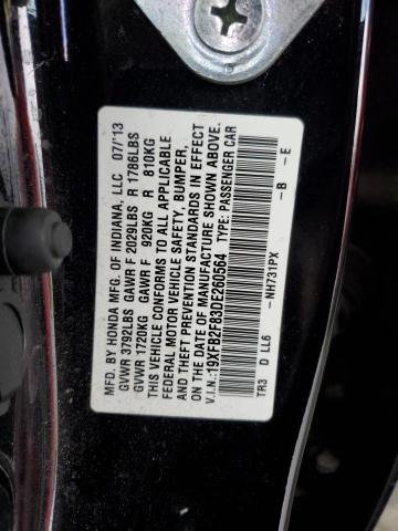 19XFB2F83DE260564 - 2013 HONDA CIVIC EX BLACK photo 12