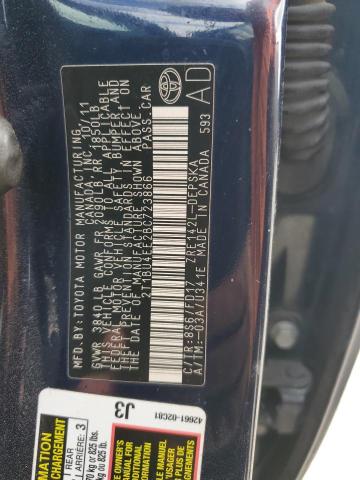 2T1BU4EE2BC723866 - 2011 TOYOTA COROLLA BASE أزرق صورة 13