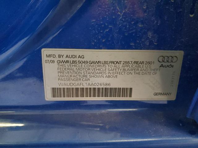 WAUDGAFL1AA026586 - 2010 AUDI S4 PREMIUM PLUS BLUE photo 12