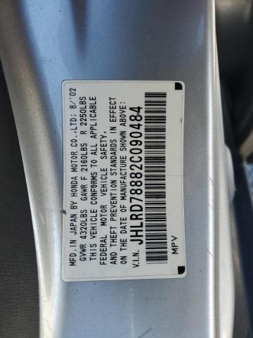 JHLRD78882C090484 - 2002 HONDA CR-V EX ვერცხლისფერი ფოტო 13