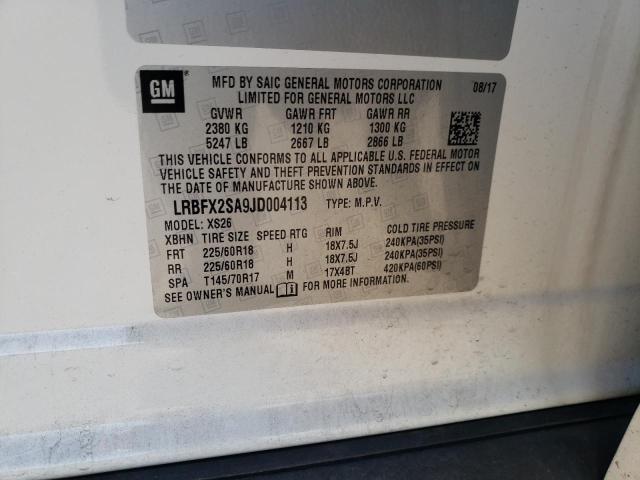 LRBFX2SA9JD004113 - 2018 BUICK ENVISION ESSENCE WHITE photo 13