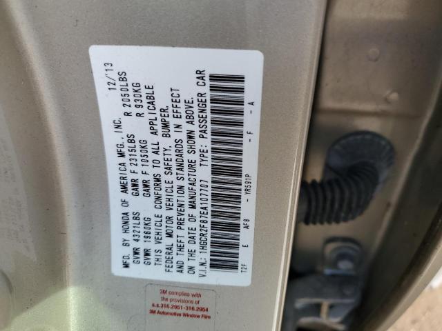 1HGCR2F87EA107707 - 2014 HONDA ACCORD EXL GOLD photo 12