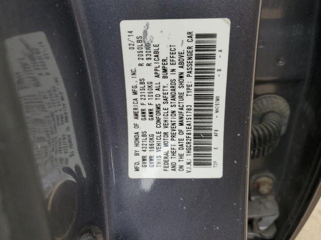 1HGCR2F81EA151783 - 2014 HONDA ACCORD EXL GRAY photo 12