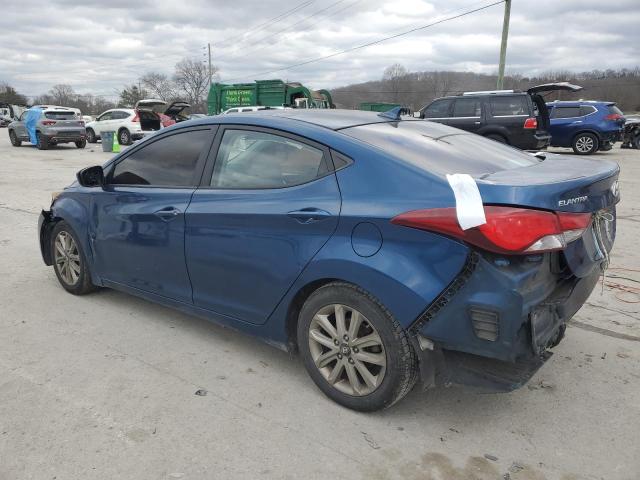 KMHDH4AEXFU346386 - 2015 HYUNDAI ELANTRA SE BLUE photo 2