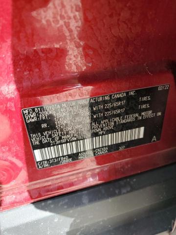 2T3H1RFV5NW192929 - 2022 TOYOTA RAV4 LE RED photo 13