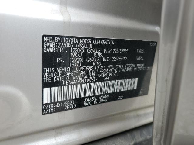 JTEAAAAH0NJ087617 - 2022 TOYOTA VENZA LE SILVER photo 13