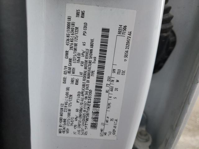 1FT7W2BT0KEE35350 - 2019 FORD F250 SUPER DUTY WHITE photo 12