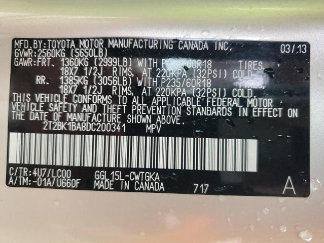 2T2BK1BA8DC200341 - 2013 LEXUS RX 350 BASE 米色 照片 14