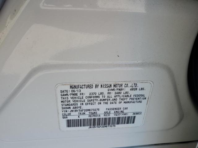 JN1BV7AP2EM673275 - 2014 INFINITI Q50 BASE WHITE photo 13