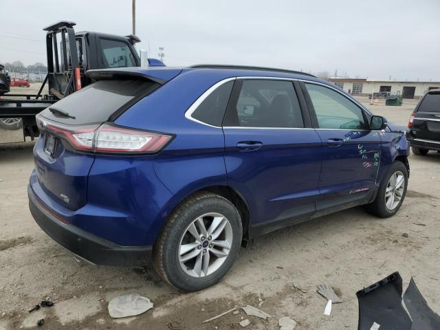 2FMTK4J85FBB22939 - 2015 FORD EDGE SEL BLUE photo 3