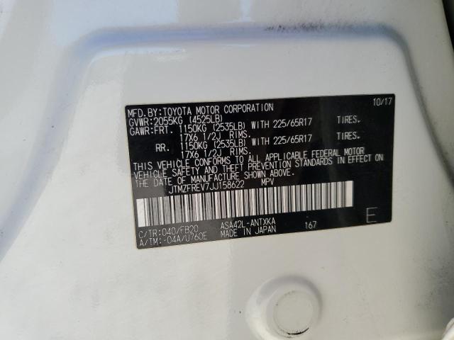 JTMZFREV7JJ158622 - 2018 TOYOTA RAV4 LE WHITE photo 13