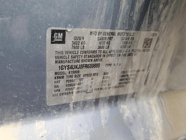 1GYS4UKJ0FR639889 - 2015 CADILLAC ESCALADE ESV PLATINUM Mavi foto 13