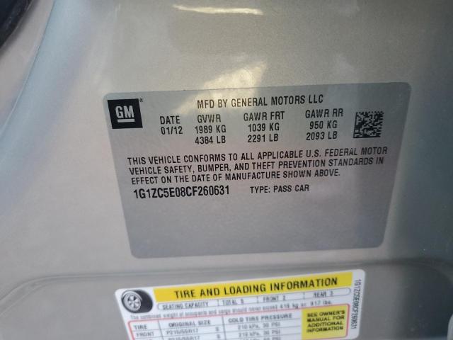 1G1ZC5E08CF260631 - 2012 CHEVROLET MALIBU 1LT GOLD photo 12