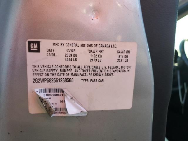 2G2WP582661238560 - 2006 PONTIAC GRAND PRIX 银色 照片 12