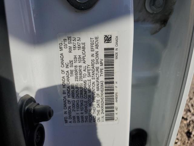 2HKRW2H57KH620643 - 2019 HONDA CR-V EX WHITE photo 13