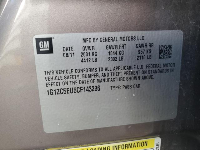 1G1ZC5EU5CF143236 - 2012 CHEVROLET MALIBU 1LT GRAY photo 12