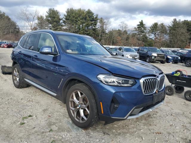 5UX53DP02N9K53848 - 2022 BMW X3 XDRIVE30I BLUE photo 4