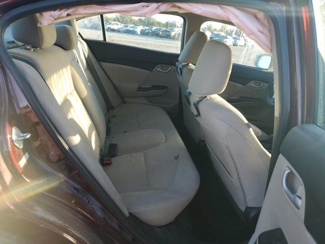 19XFB2F56DE029275 - 2013 HONDA CIVIC LX BURGUNDY photo 10