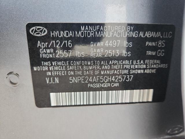 5NPE24AF5GH425737 - 2016 HYUNDAI SONATA SE 灰色 照片 12